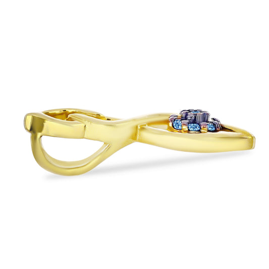 Goldplattierter Silberanhänger mit blauem Diamant