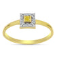 Goldplattierter Silberring mit gelbem Diamant und natürlichem weißem Zirkon