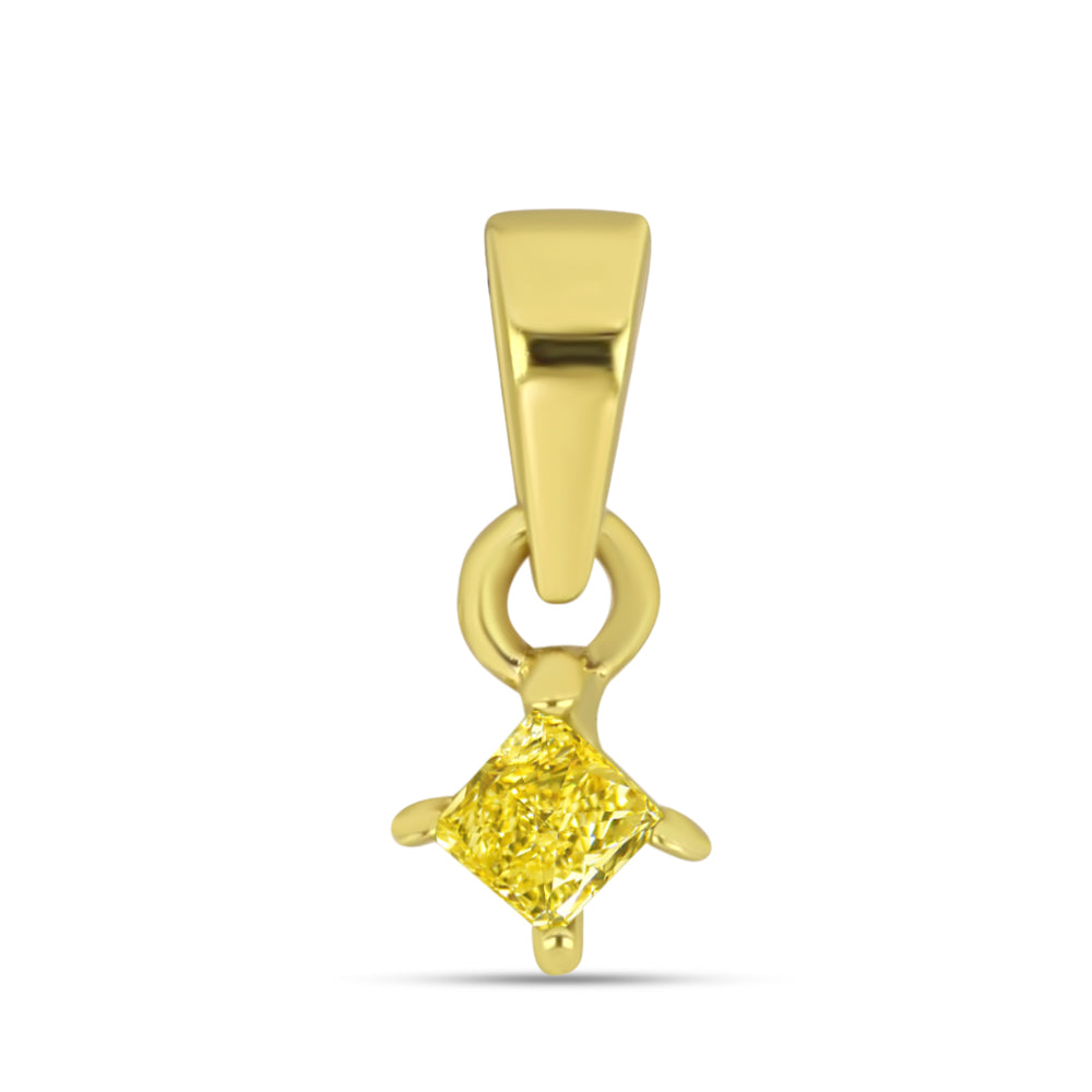 Goldplattierte Silberhalskette mit gelbem Diamant 1 