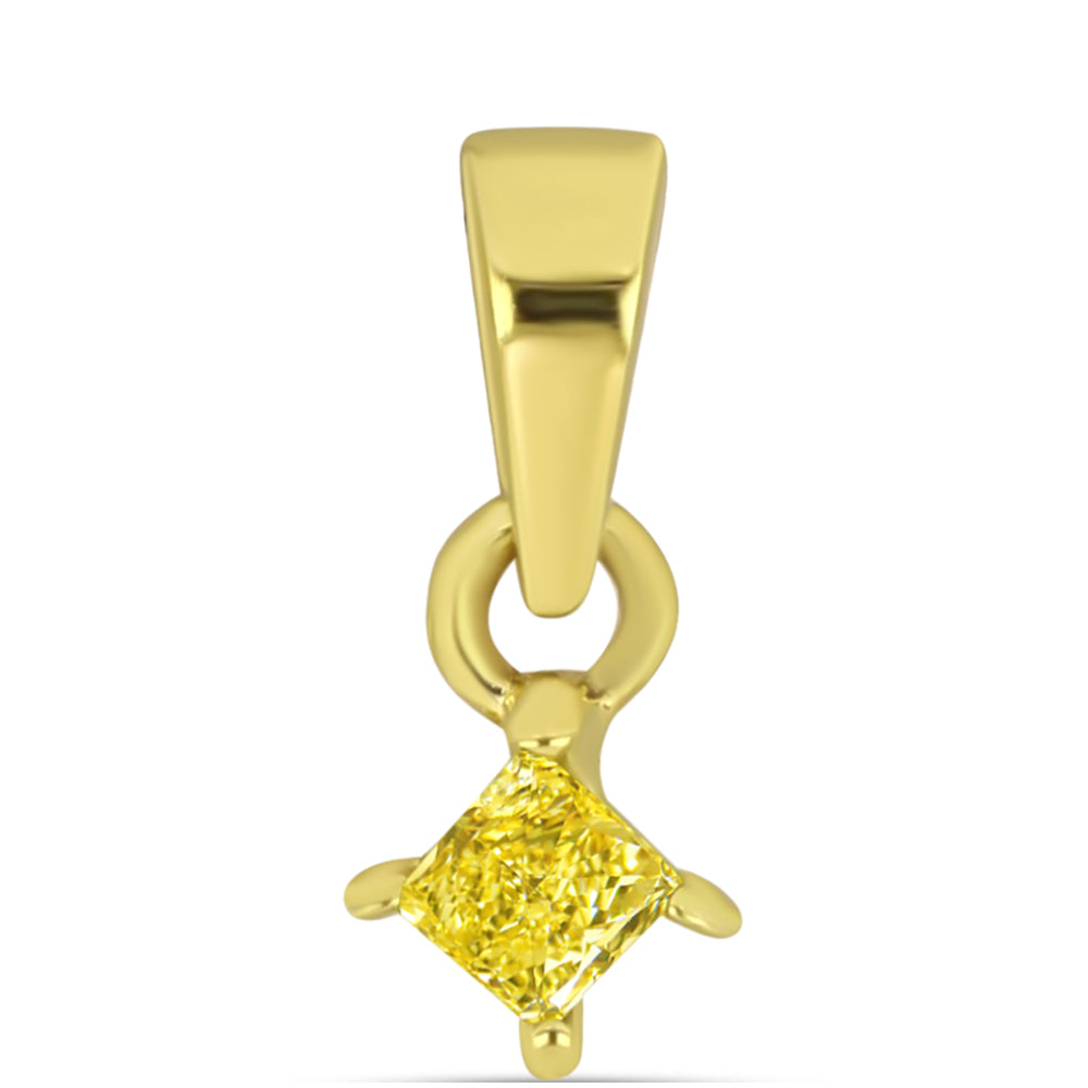 Goldplattierte Silberhalskette mit gelbem Diamant