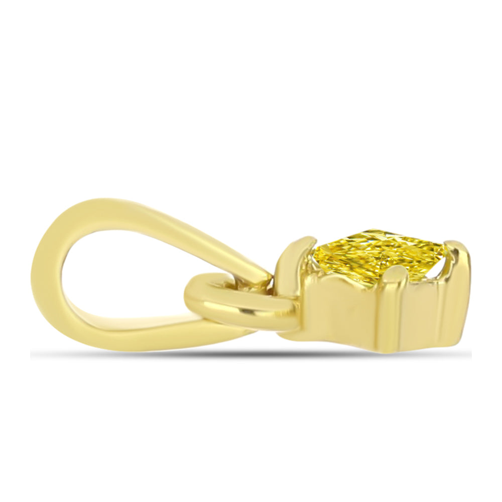 Goldplattierte Silberhalskette mit gelbem Diamant 4 