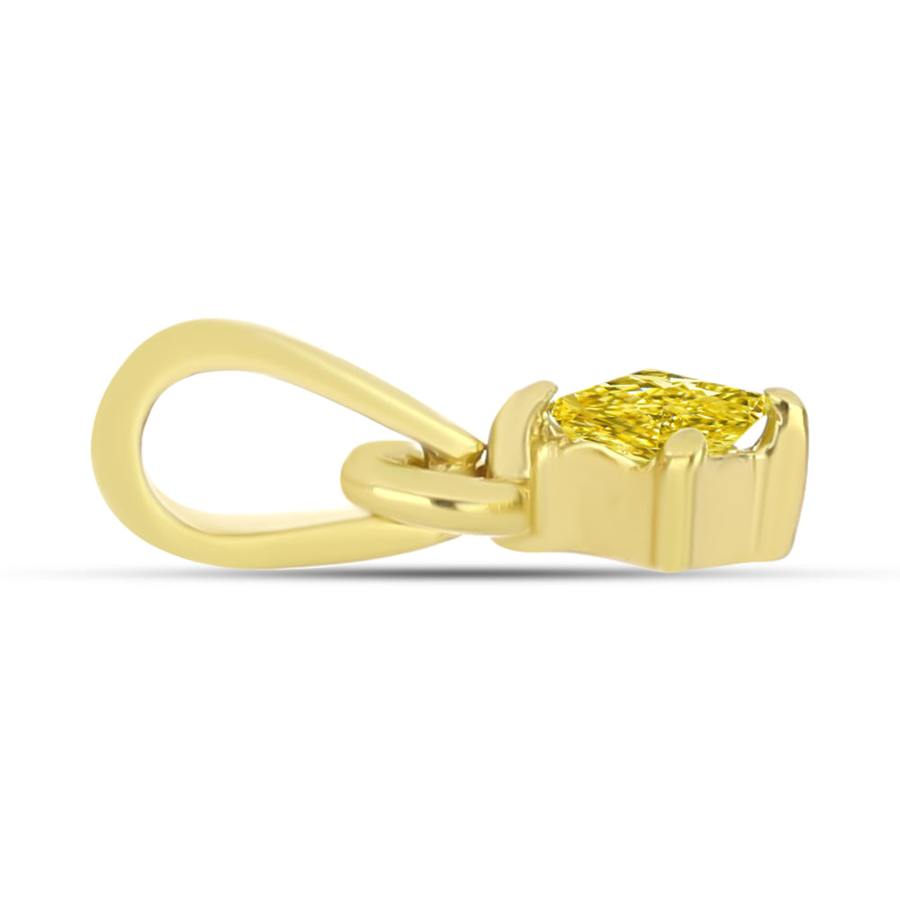 Goldplattierte Silberhalskette mit gelbem Diamant 2 