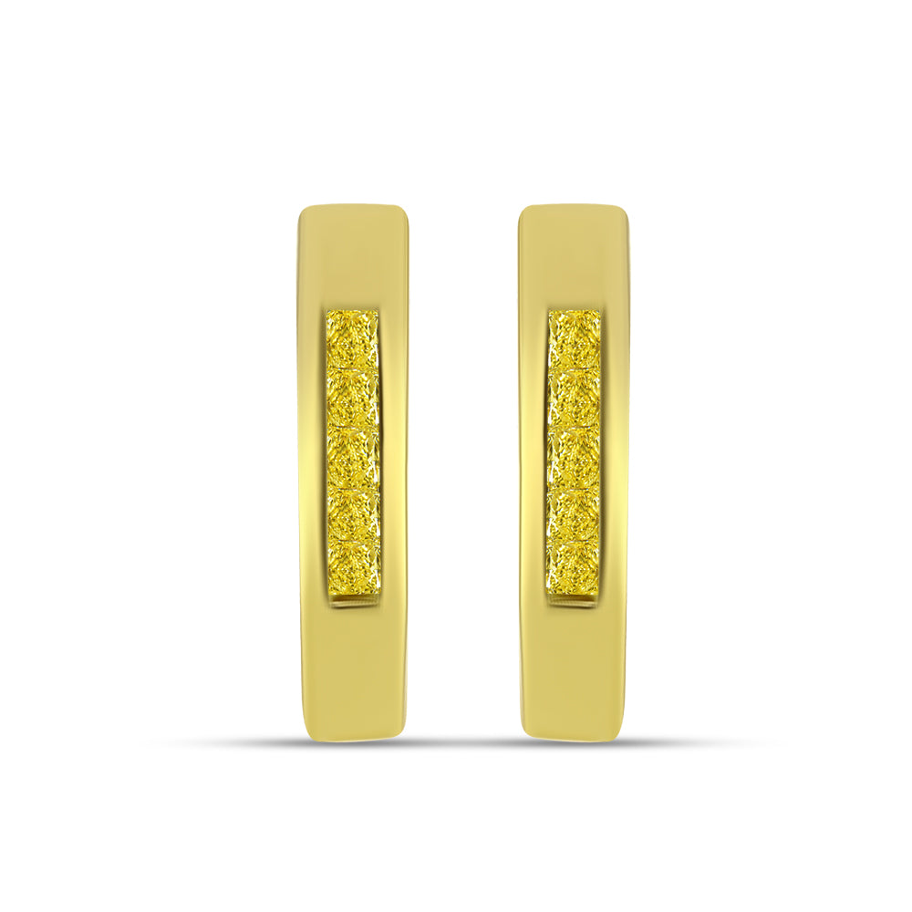 Goldplattierte Silberohrringe mit gelbem Diamant 1 