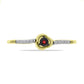 Goldplattierter Silberring mit rotem Diamant und weißem Zirkon
