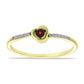 Goldplattierter Silberring mit rotem Diamant und weißem Zirkon