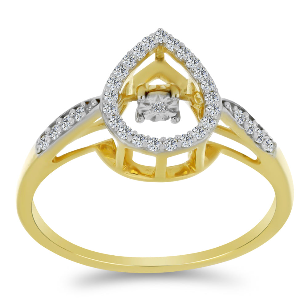 Goldplattierter Silberring mit weißem Diamant und weißem Zirkon 3 