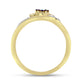 Goldplattierter Silberring mit blauem Diamant und weißem Zirkon