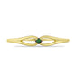 Goldplattierter Silberring mit grünem Diamant