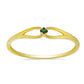 Goldplattierter Silberring mit grünem Diamant