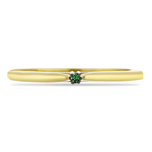 Goldplattierter Silberring mit grünem Diamant