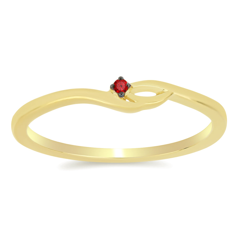 Goldplattierter Silberring mit rotem Diamant 3 