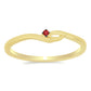Goldplattierter Silberring mit rotem Diamant