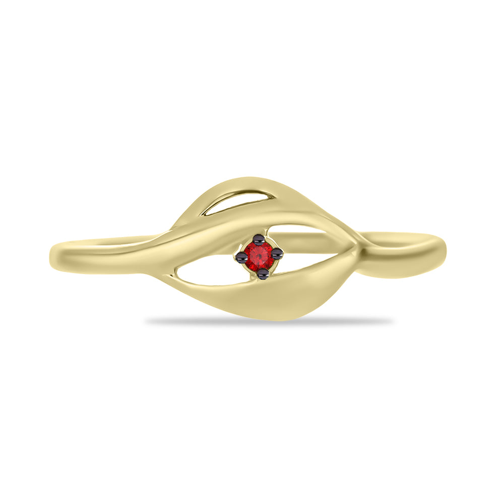 Goldplattierter Silberring mit rotem Diamant