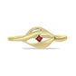Goldplattierter Silberring mit rotem Diamant