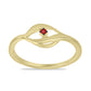 Goldplattierter Silberring mit rotem Diamant