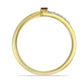 Goldplattierter Silberring mit rotem Diamant und weißem Zirkon