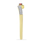 Goldplattierter Silberring mit rotem Diamant und weißem Zirkon