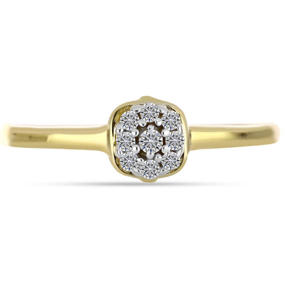 Goldplattierter Silberring mit weißem Diamant 1 