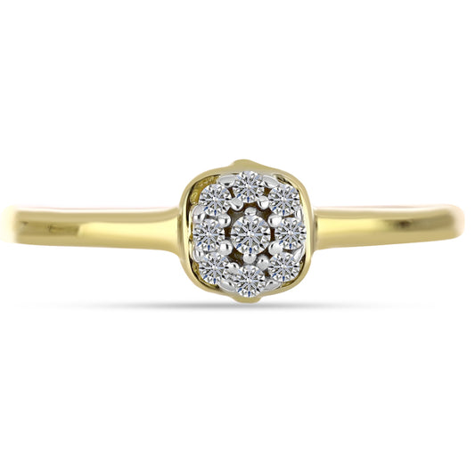 Goldplattierter Silberring mit weißem Diamant