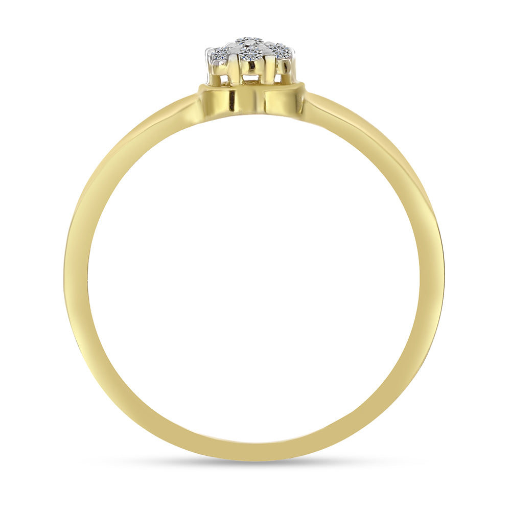Goldplattierter Silberring mit weißem Diamant 2 