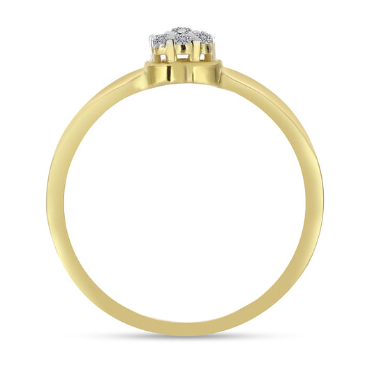 Goldplattierter Silberring mit weißem Diamant