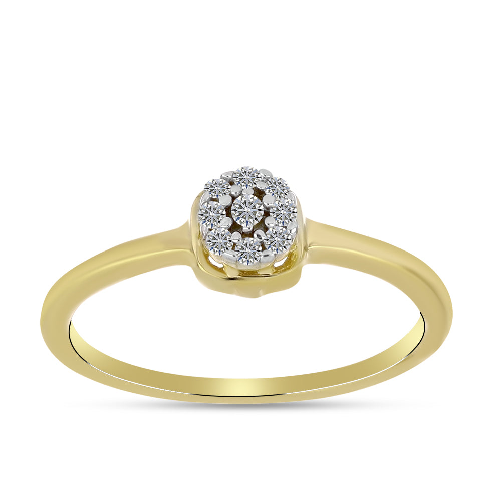 Goldplattierter Silberring mit weißem Diamant 3 