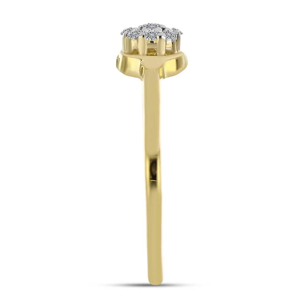 Goldplattierter Silberring mit weißem Diamant 4 