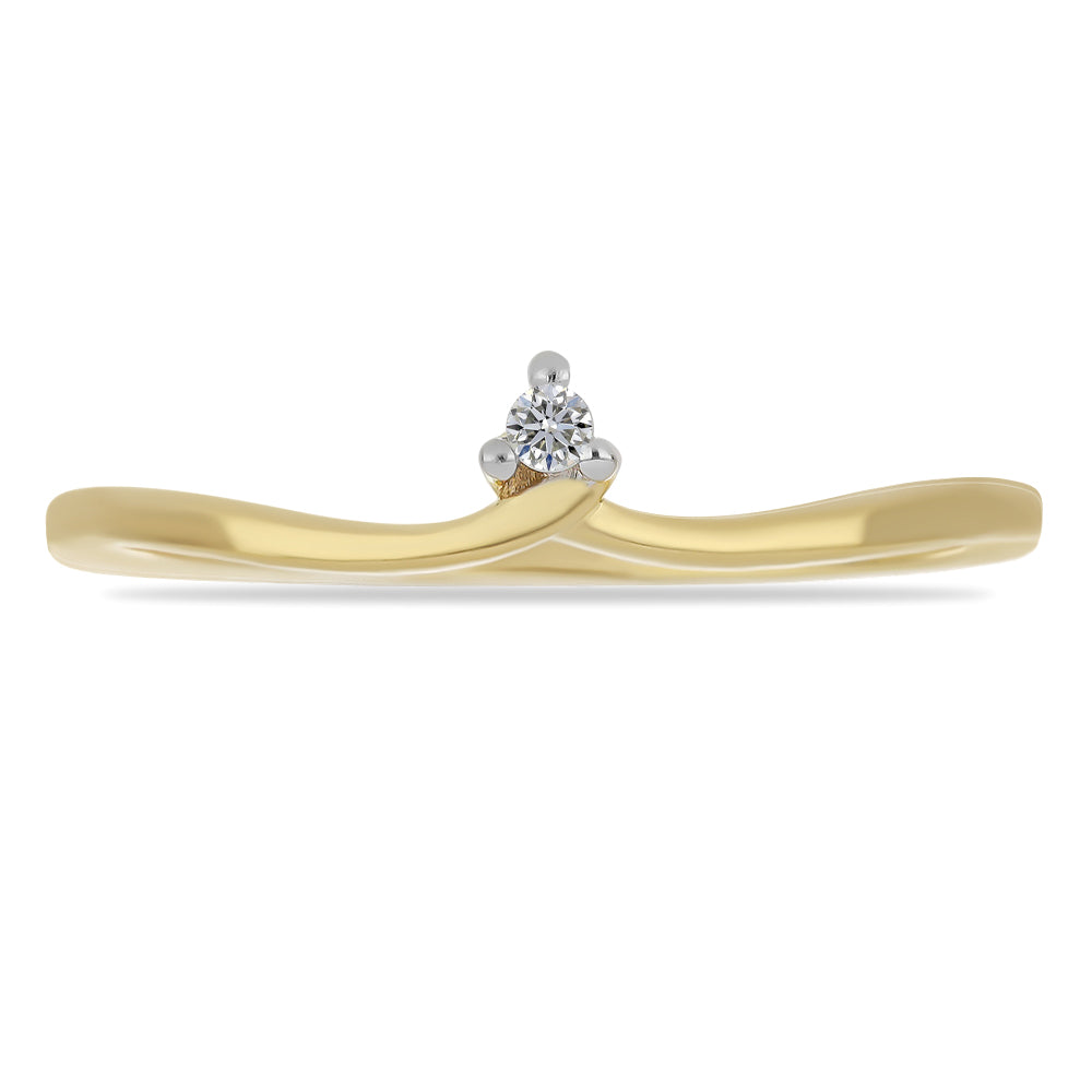 Goldplattierter Silberring mit weißem Diamant 1 