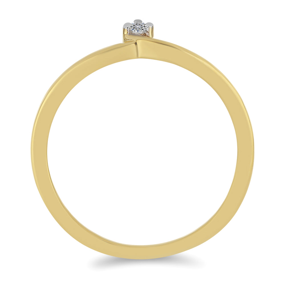 Goldplattierter Silberring mit weißem Diamant 2 