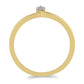 Goldplattierter Silberring mit weißem Diamant