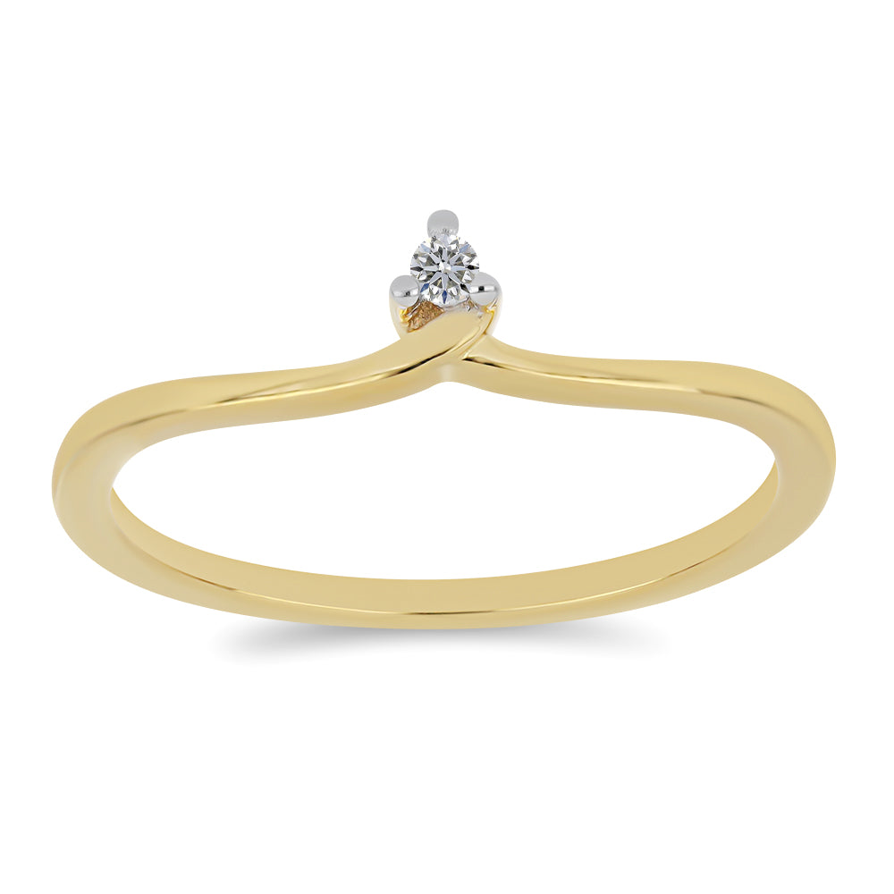 Goldplattierter Silberring mit weißem Diamant 3 