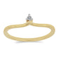 Goldplattierter Silberring mit weißem Diamant