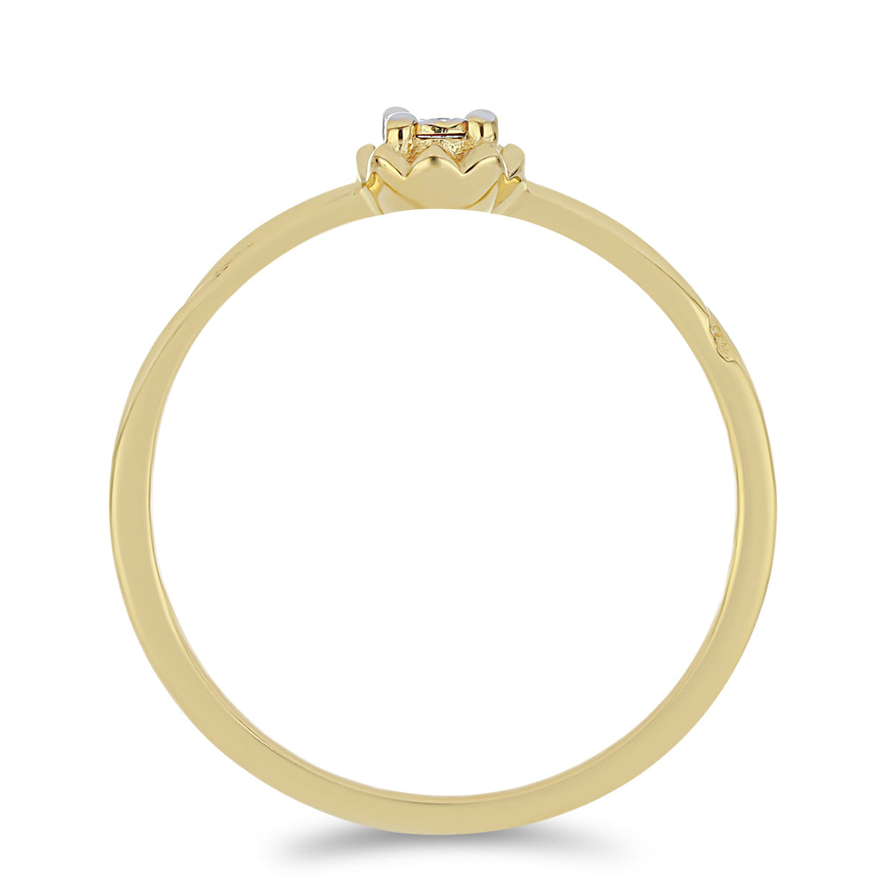 Goldplattierter Silberring mit weißem Diamant 2 