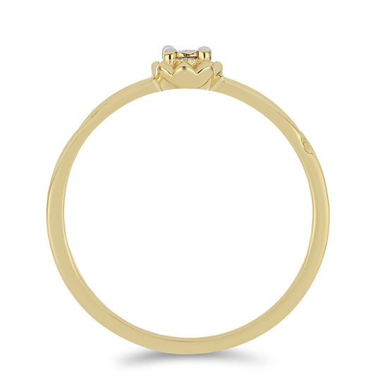 Goldplattierter Silberring mit weißem Diamant