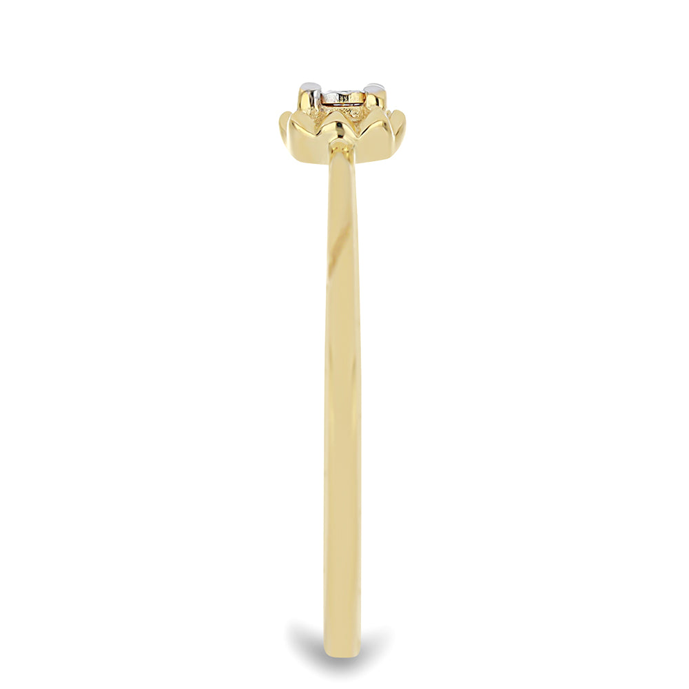 Goldplattierter Silberring mit weißem Diamant