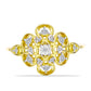 Goldplattierter Silberring mit weißem Diamant und weißem Zirkon