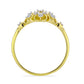 Goldplattierter Silberring mit weißem Diamant und weißem Zirkon