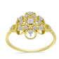 Goldplattierter Silberring mit weißem Diamant und weißem Zirkon