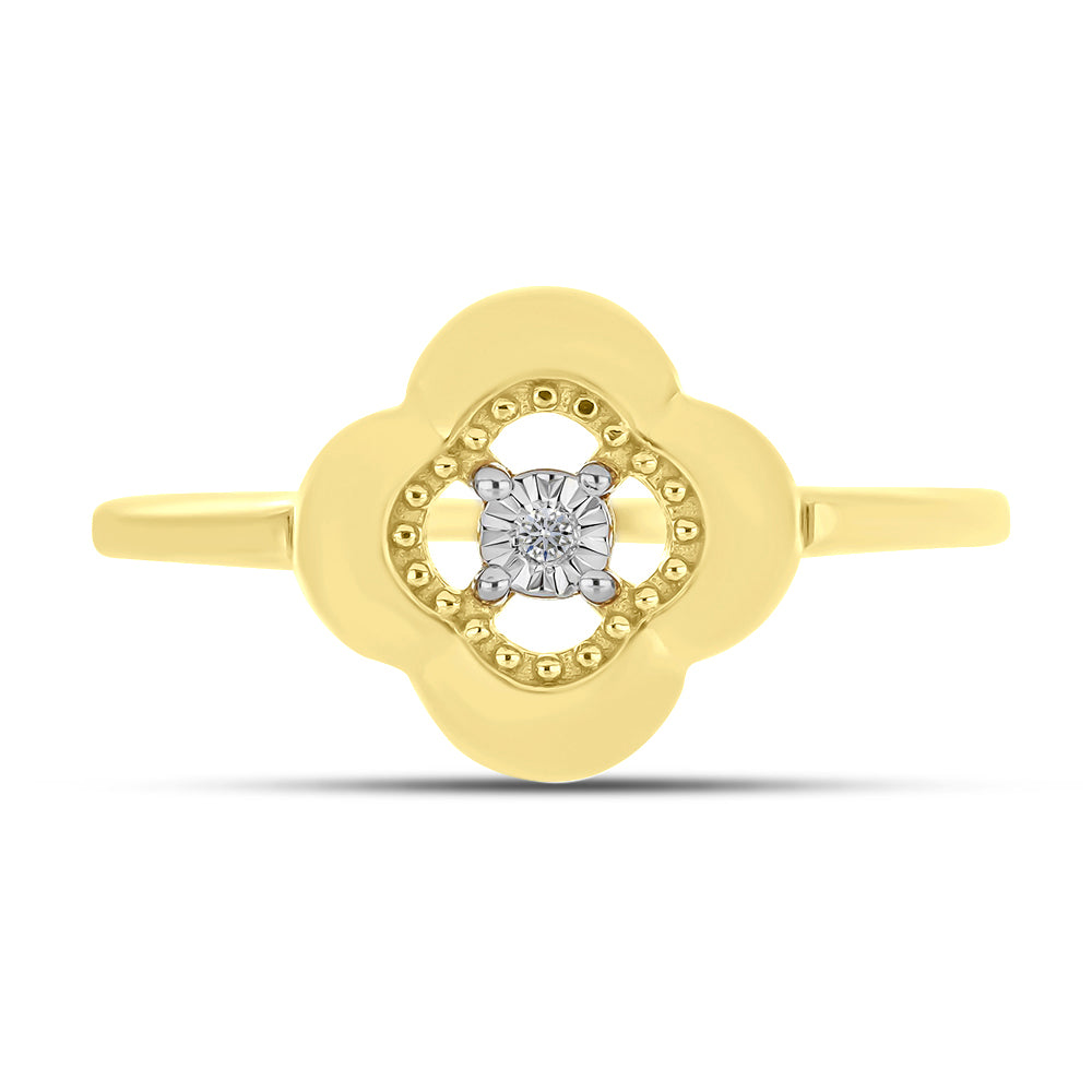 Goldplattierter Silberring mit weißem Diamant