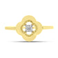 Goldplattierter Silberring mit weißem Diamant