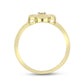 Goldplattierter Silberring mit weißem Diamant