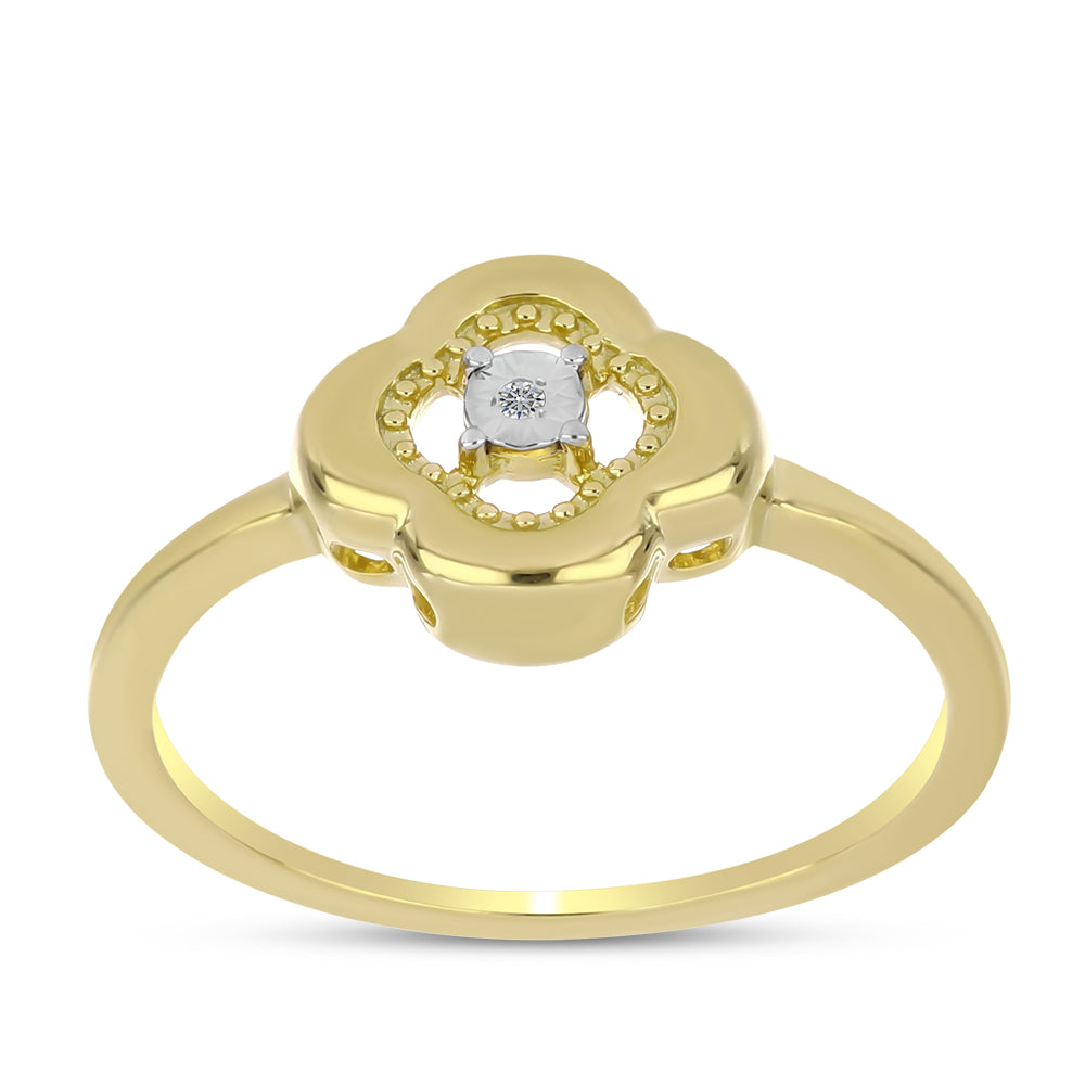 Goldplattierter Silberring mit weißem Diamant