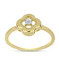 Goldplattierter Silberring mit weißem Diamant