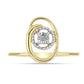 Goldplattierter Silberring mit weißem Diamant