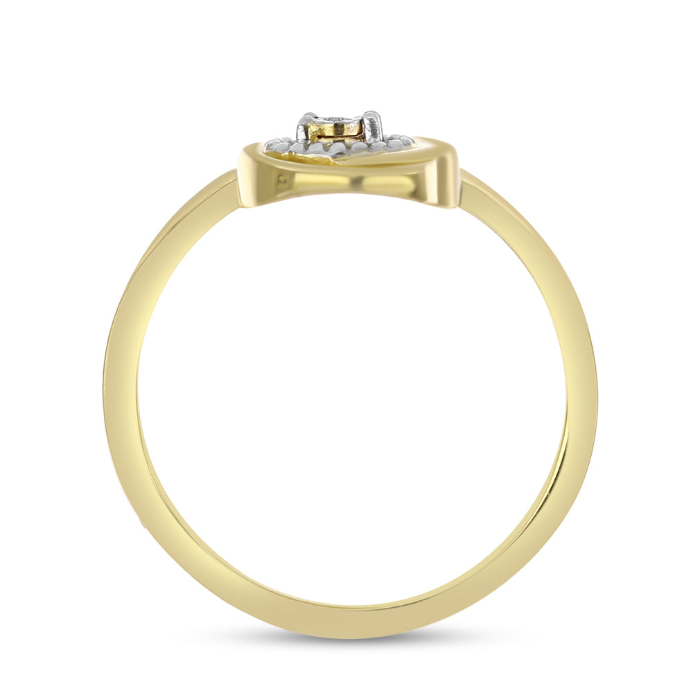 Goldplattierter Silberring mit weißem Diamant 2 