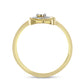 Goldplattierter Silberring mit weißem Diamant