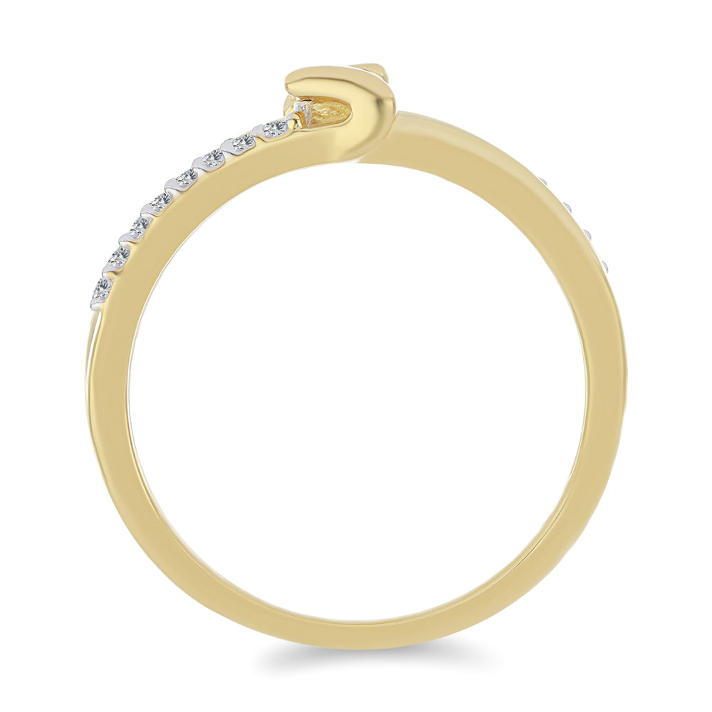 Goldplattierter Silberring mit weißem Diamant und weißem Zirkon 2 