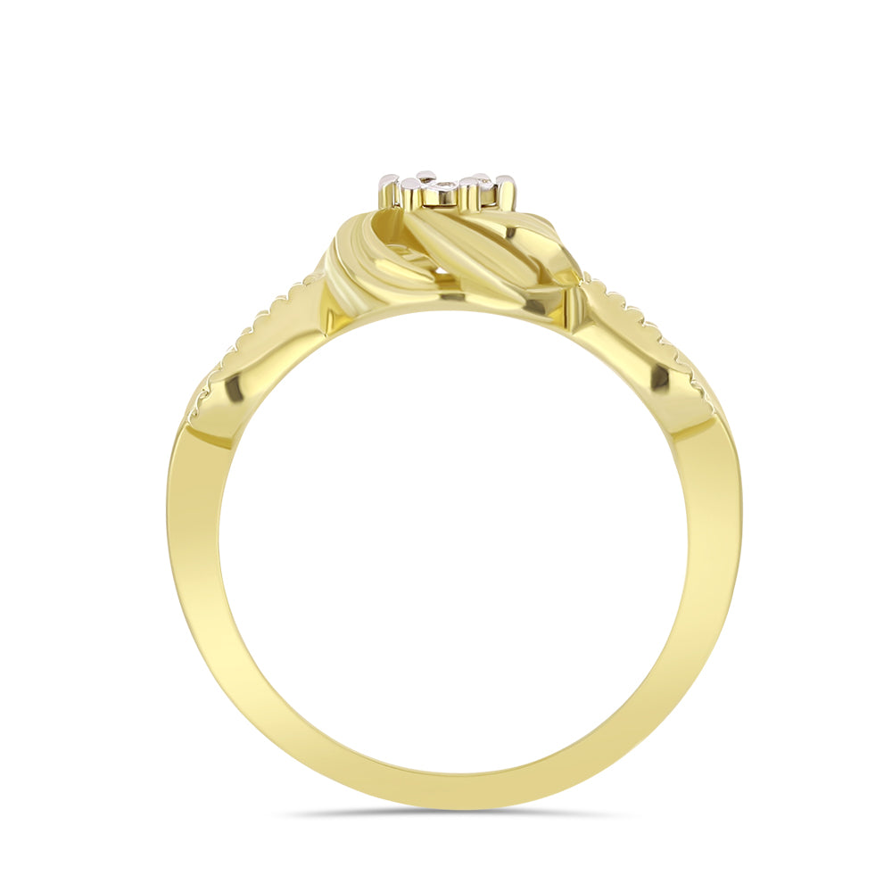 Goldplattierter Silberring mit weißem Diamant