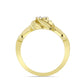 Goldplattierter Silberring mit weißem Diamant