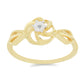 Goldplattierter Silberring mit weißem Diamant